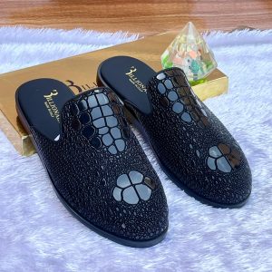 High quality billionaire half shoe - black