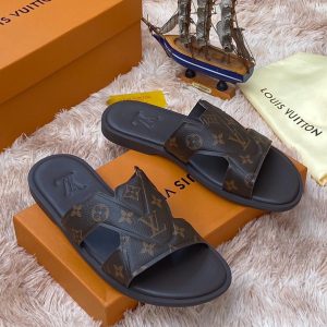Louis Vuitton luxury Pam slippers.